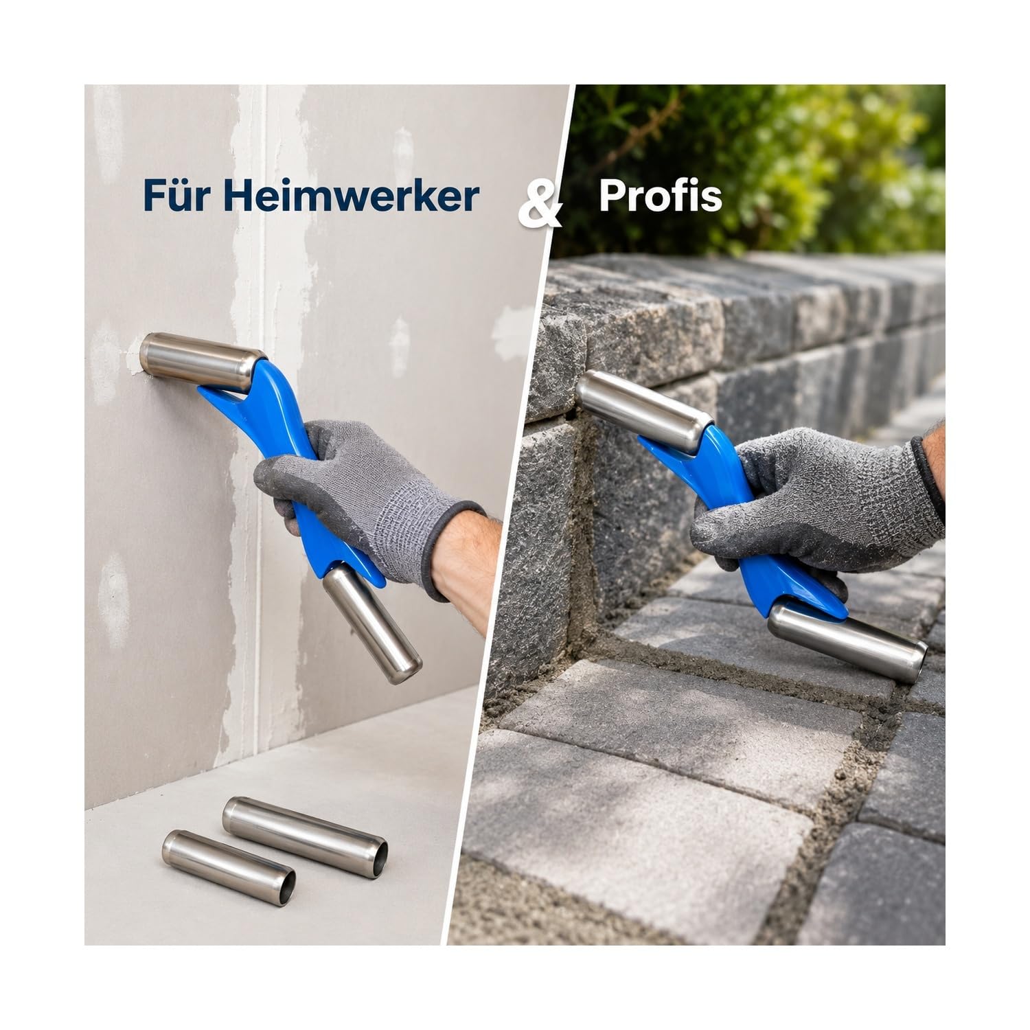 Fugenstreichgerät aus Aluminiumlegierung, 21,5 cm Fugeneisen für Mauerwerk, ergonomische Fugenkelle für Ziegelnähte, Mauerkelle für Hausrenovierung, Gartenbau und Bauprojekte