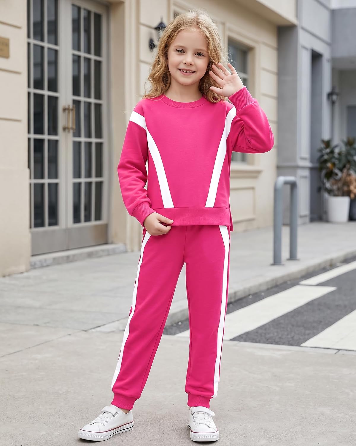 SANMIO Girl Clothes 2 Piece Outfits Sweatsuit Fashion Sweatshirt Pants Set