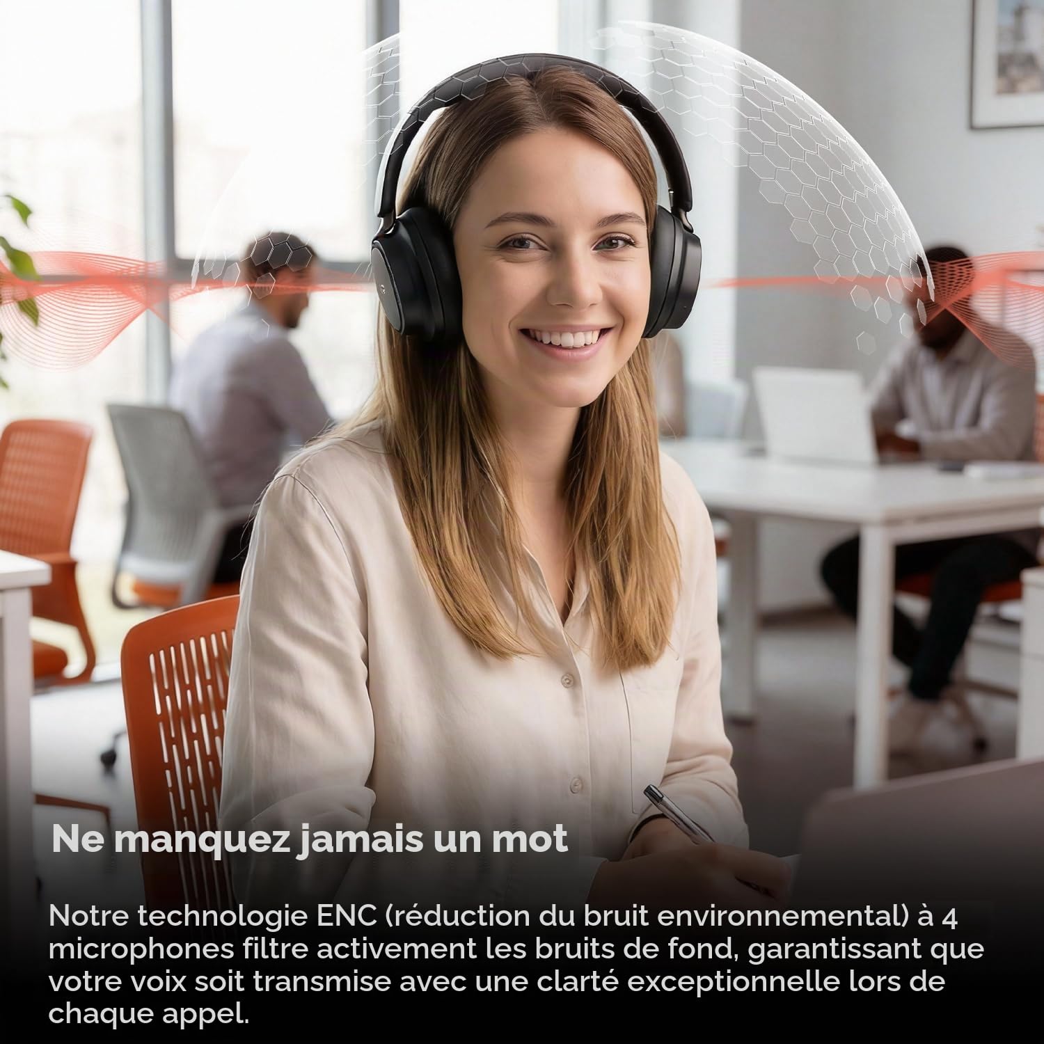 havit SPACE NC01H Casque hybride à suppression active du bruit, casque supra-auriculaire Bluetooth avec 4 micro ENC, 132 heures de lecture, casque pliable avec basses profondes, Bluetooth 6, contrôle