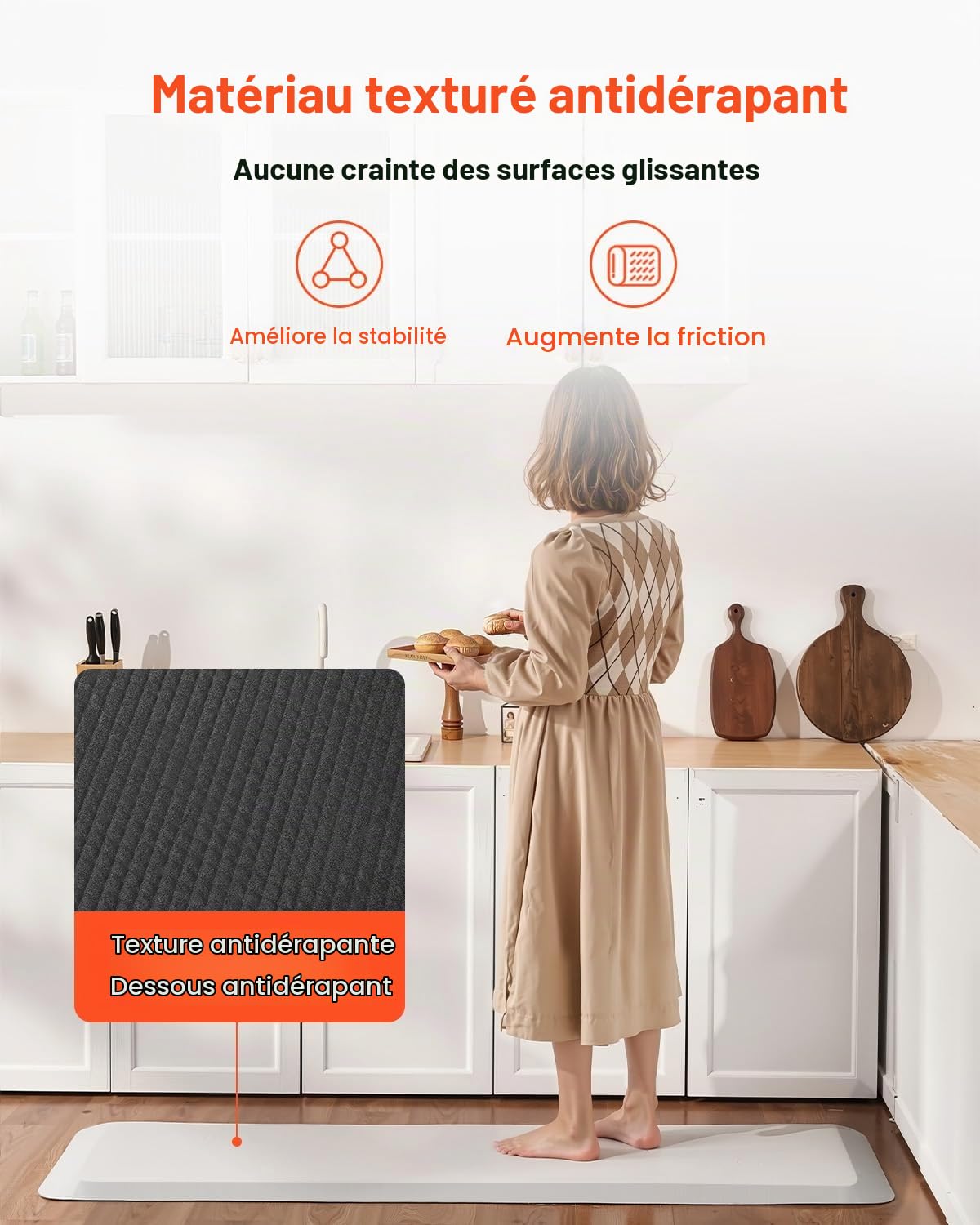 VEVOR Tapis Anti-chute pour Personnes Âgées, 609,6x1778 mm, Tapis de Protection de Chevet Antidérapant Bord Biseauté, Épaisseur 25,4 mm, Sécurité Renforcée, pour Personnes Âgées, Handicapées, Patients