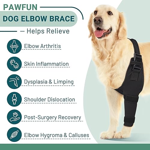 Miniatura 2 de Codera para perro, transpirable y ajustable, soporte de pierna delantera para artritis, higroma, úlceras por presión y callos, envoltura suave para