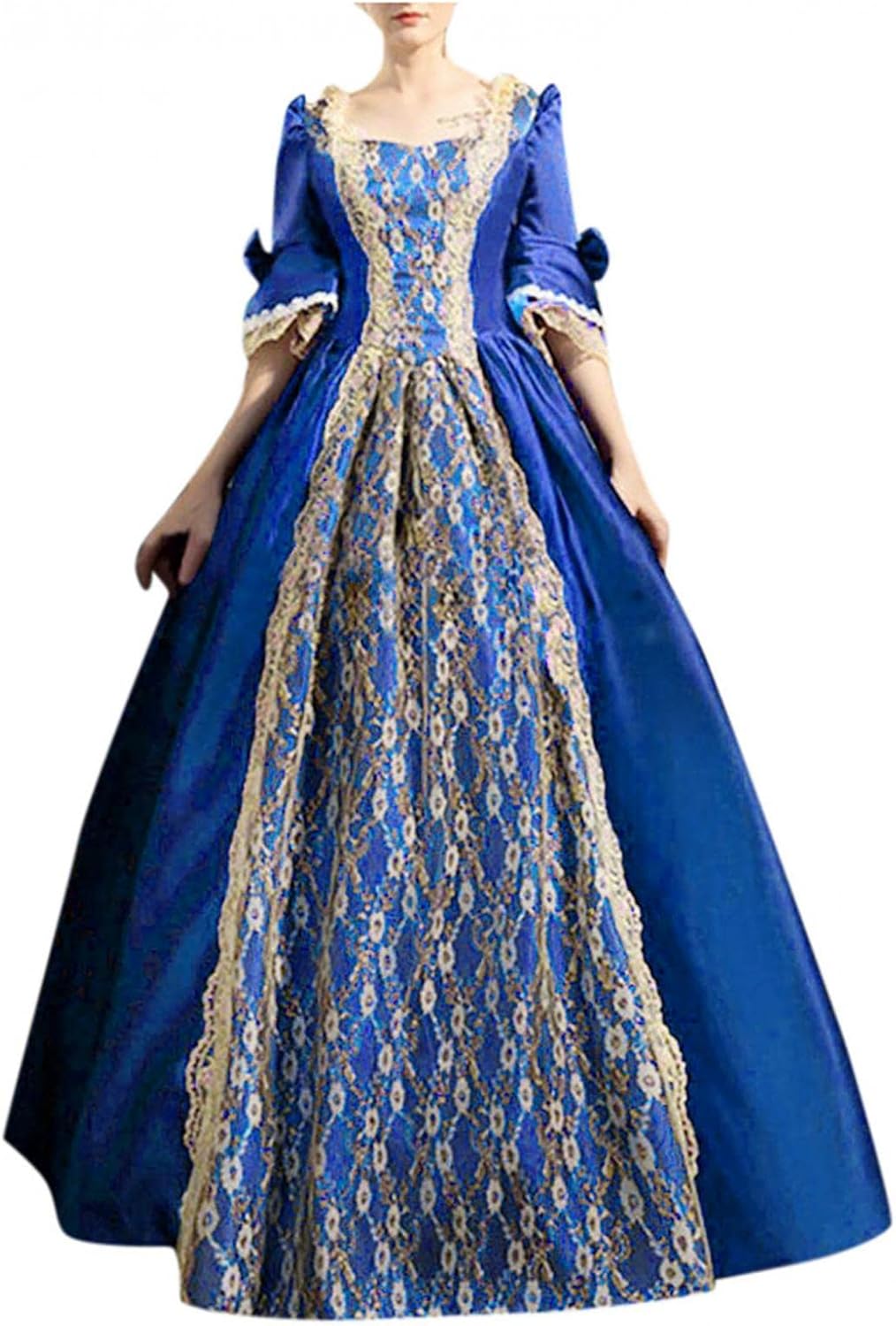 Womens Square Neck Lolita Dress Sweet Swing Princess Costume Lace Ruffle Court Cosplay Costumes Victorian Ball Gown