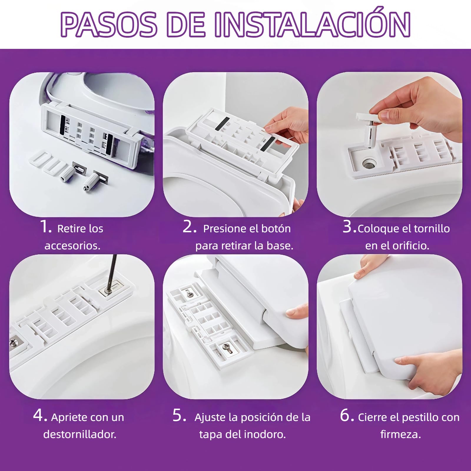 Tapa wc, Asiento de Inodoro de Cierre Suave en Forma de circular con Liberación Rápida para una Fácil Limpieza (Tipo circular)