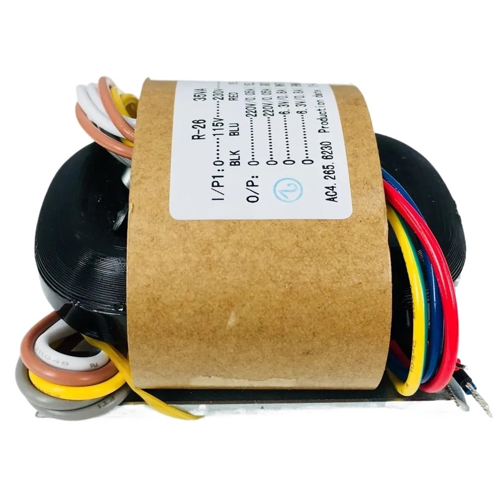 1 x transformator rdzeniowy R 35 W napięcie wtórne 220 V x 2 + 6,3 V x 2