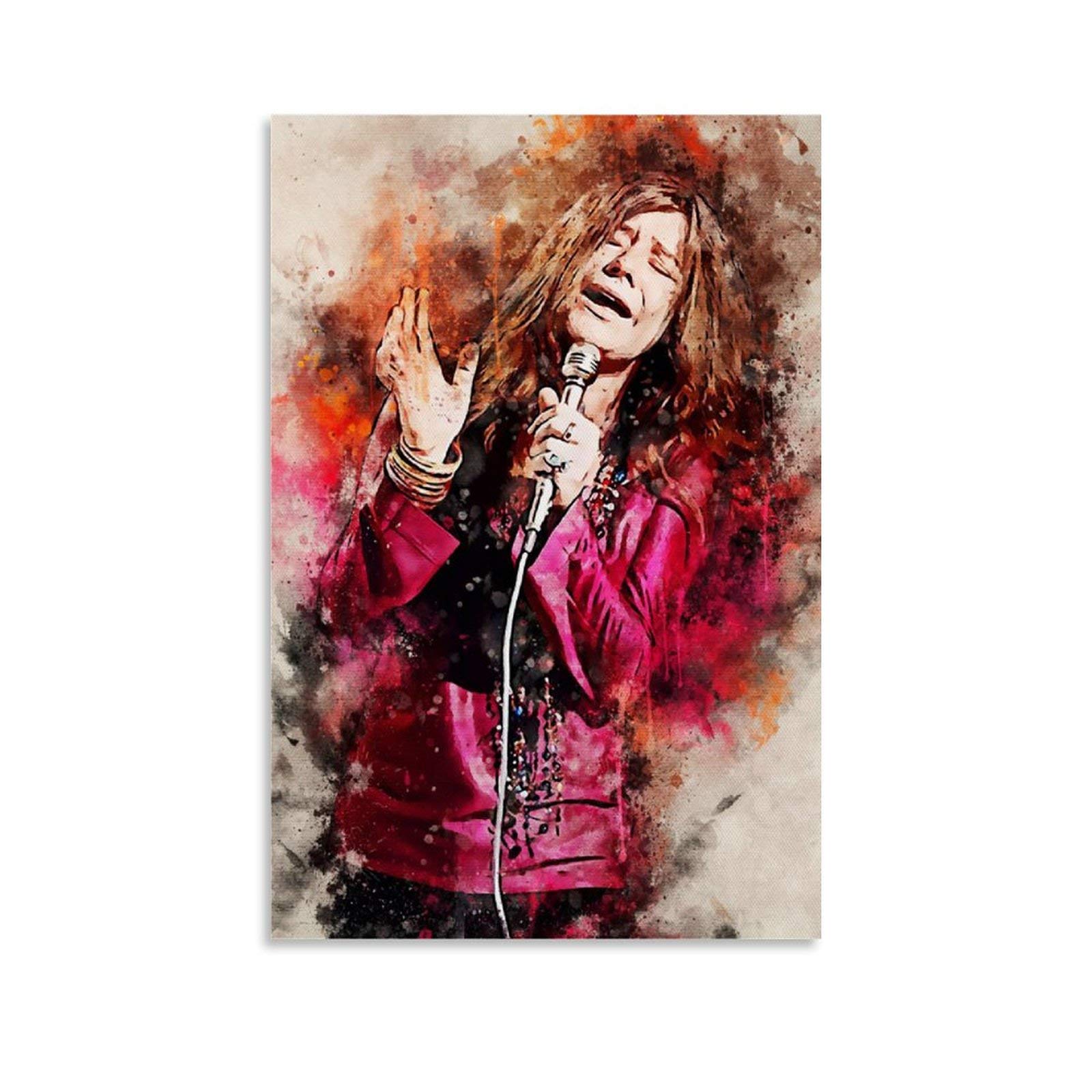NISHUO Janis Joplin Canvas Art Poster and Wall Art Picture Print Modern Family Room Decor Poster 16 x 24 Inches (40 x 60 cm)