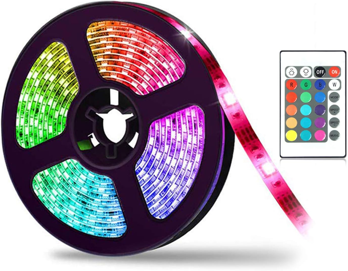 LED TV Backlights USB LED Strip Lights Colour Changing Sync to Music, 16 Colors, 11 Brightness, USB Bias Light with Remote for 40-60 Inch HDTV, PC Monitor, Flat Screen TV (2*40cm+2*60cm Connected)