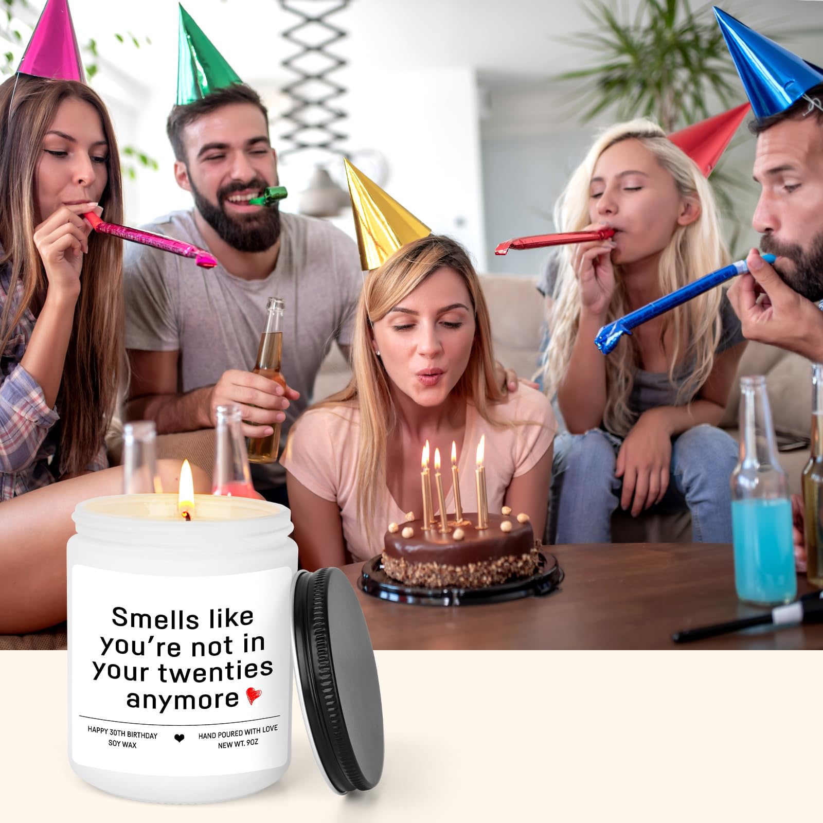 30th Birthday Candle Gifts – 1995 Scented Candle for Women & Men, 30 Year Old Birthday Decorations for Her, Him, Wife, Husband, Sister, Brother, Friend - 9oz