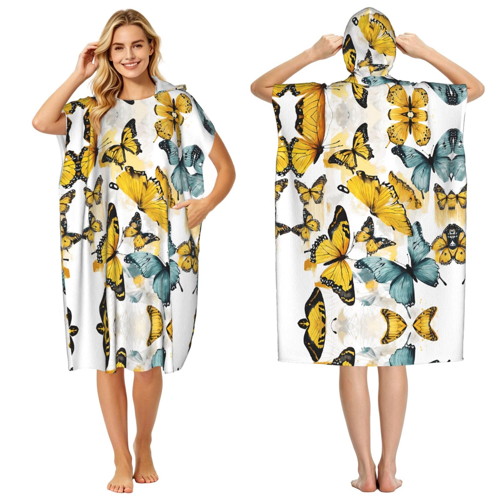 Serviette poncho microfibre adulte pour se changer au sec