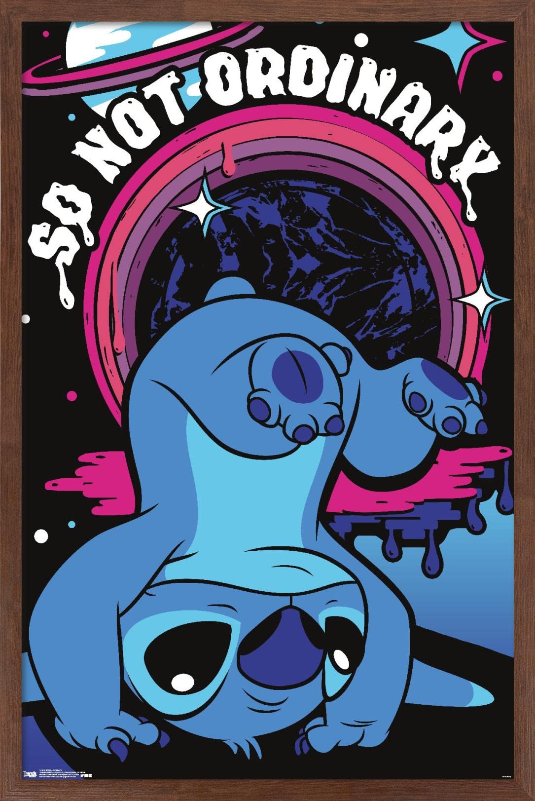 Trends International Disney Lilo and Stitch - Ordinary Wall Poster, 14.725" x 22.375", Mahogany Framed Version