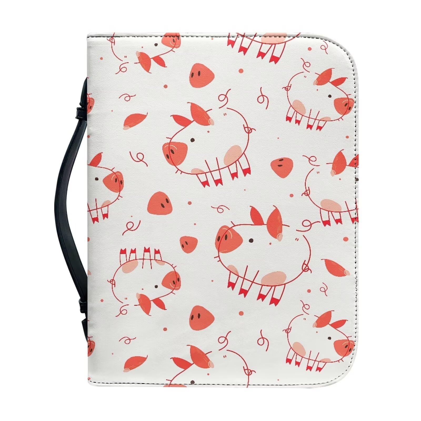 Kuiaobaty Cartoon Animal Pig Print Soft Leather Book Cover for Bible,Abstract Art Painting Piggy Novel Book Carry Case with Inside Slots for Phone,Pen