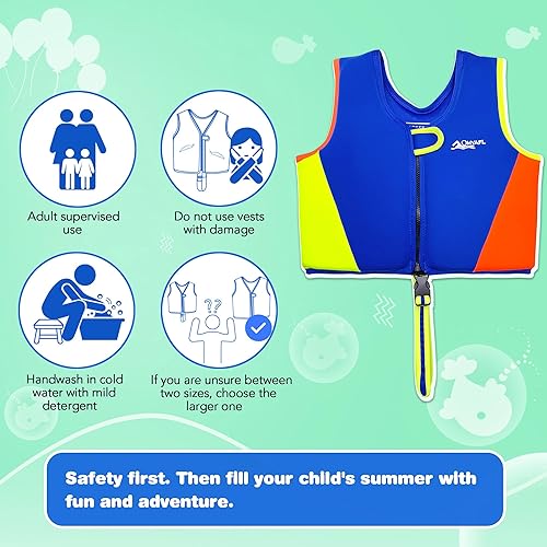 Miniatura 3 de Chaleco de natación para niños y niñas, flotantes, flotabilidad