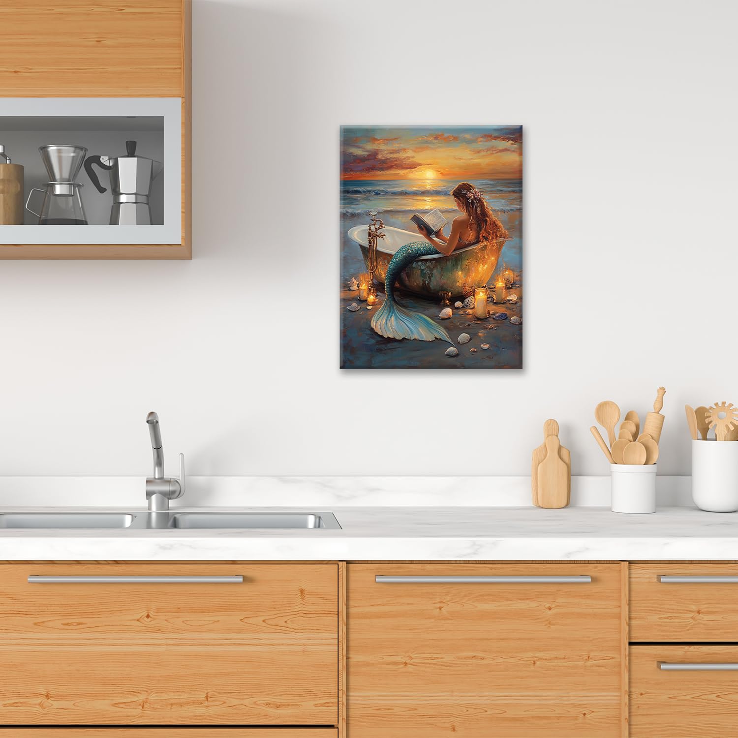 Amazon.co.jp: 人魚バスルームウォールアート、浴槽で読む人魚