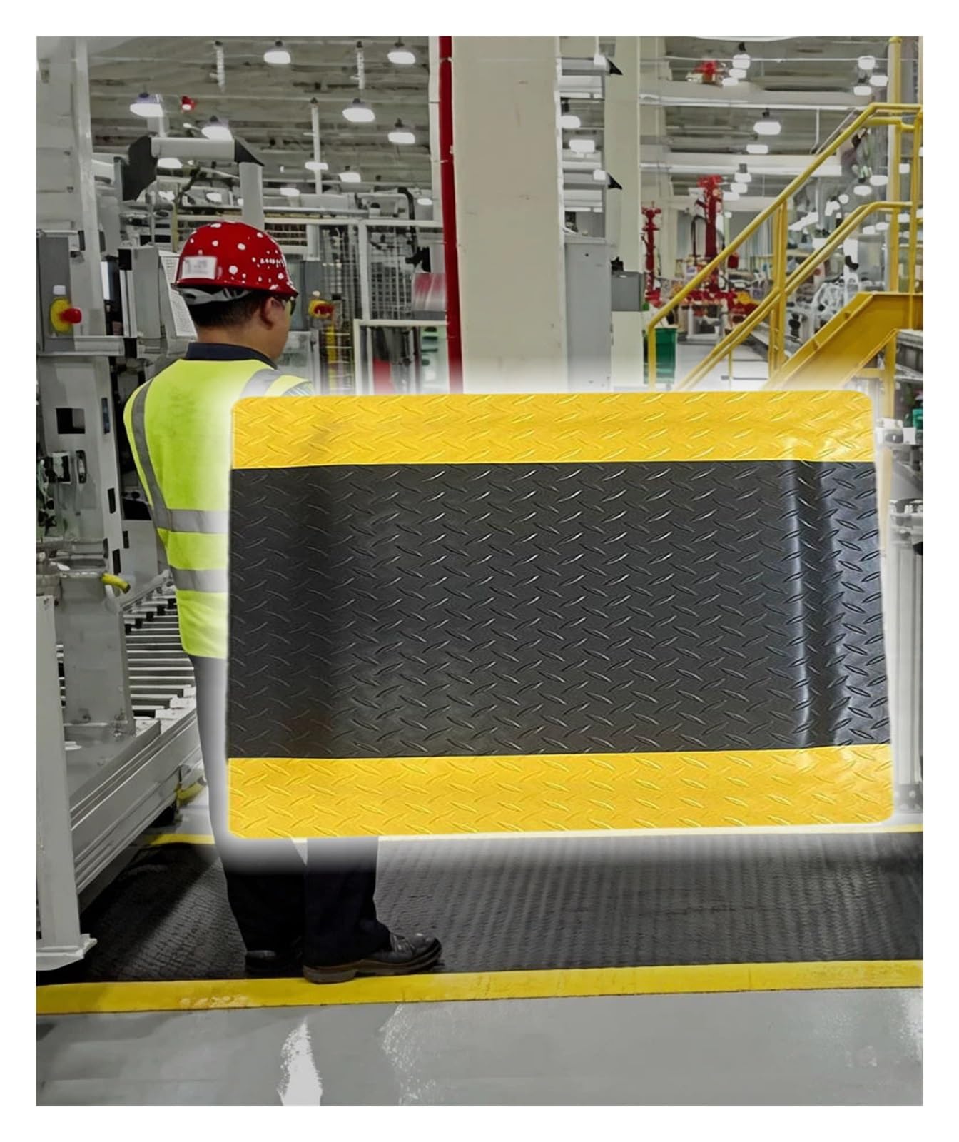 Tapis debout anti-fatigue antidérapant et tapis industriel en caoutchouc
