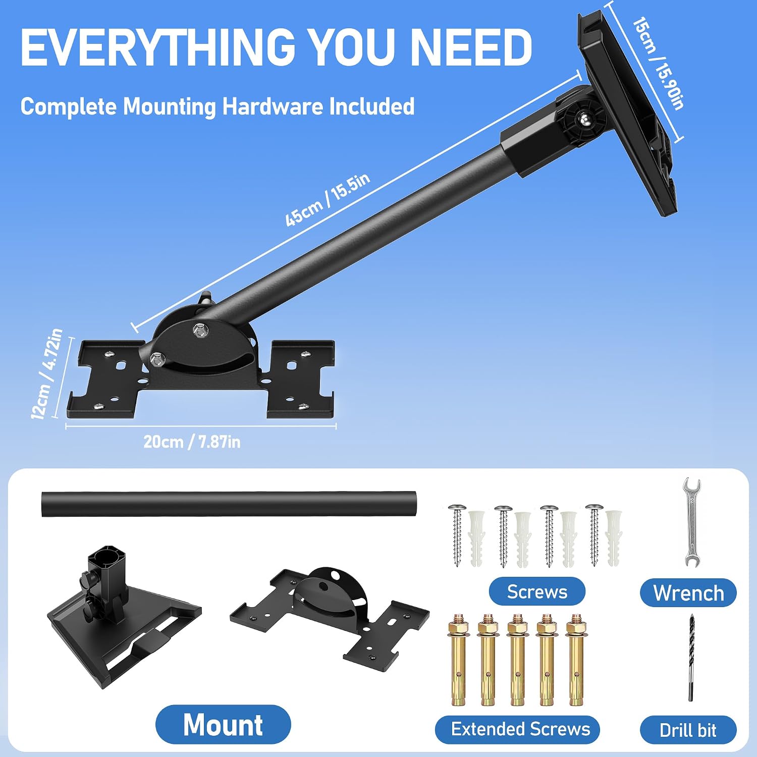 Starlink Gen 3/4/4X Roof Mount, 360° Adjustable Wall Mount Kit