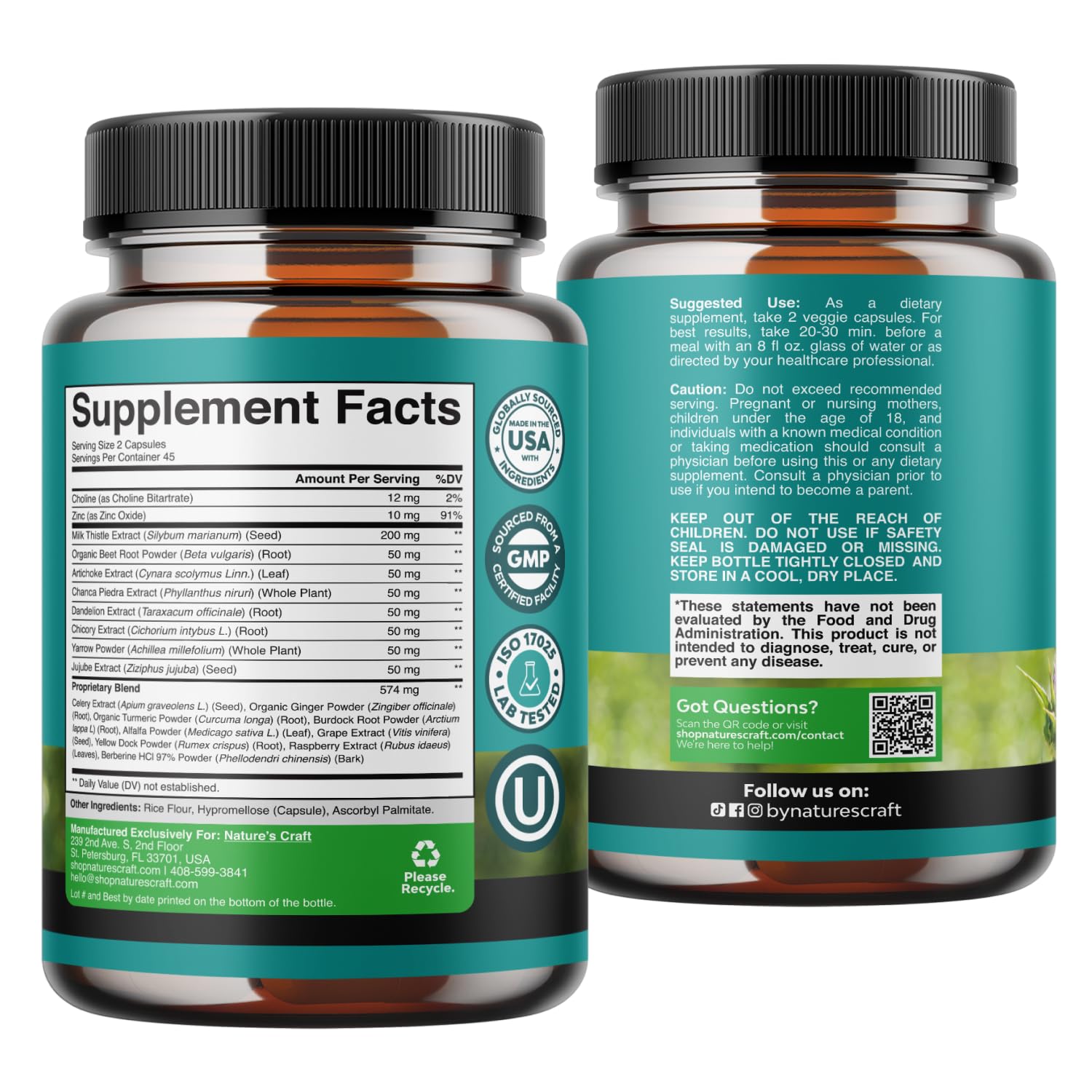 Liver Cleanse Capsules with Milk Thistle, Choline & Dandelion, 90 Capsules — Amazon image 7