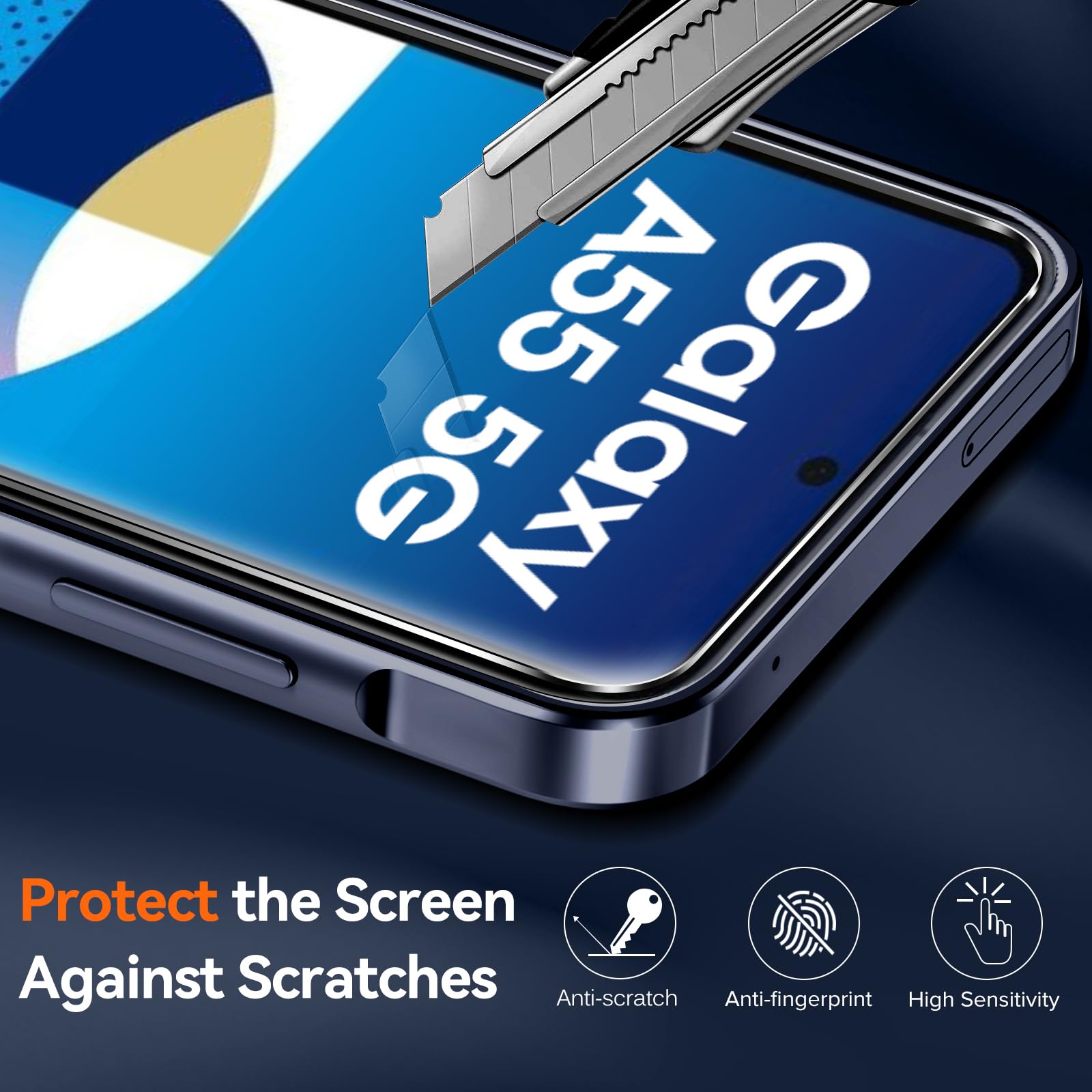 iVoler Anti Ingiallimento Chiaro Cover per Samsung Galaxy A55 5G con 2 Pezzi Vetro Temperato, Custodia Antiurto Trasparente per Assorbimento degli Urti con Paraurti in TPU Morbido Sottile Case (Nero)