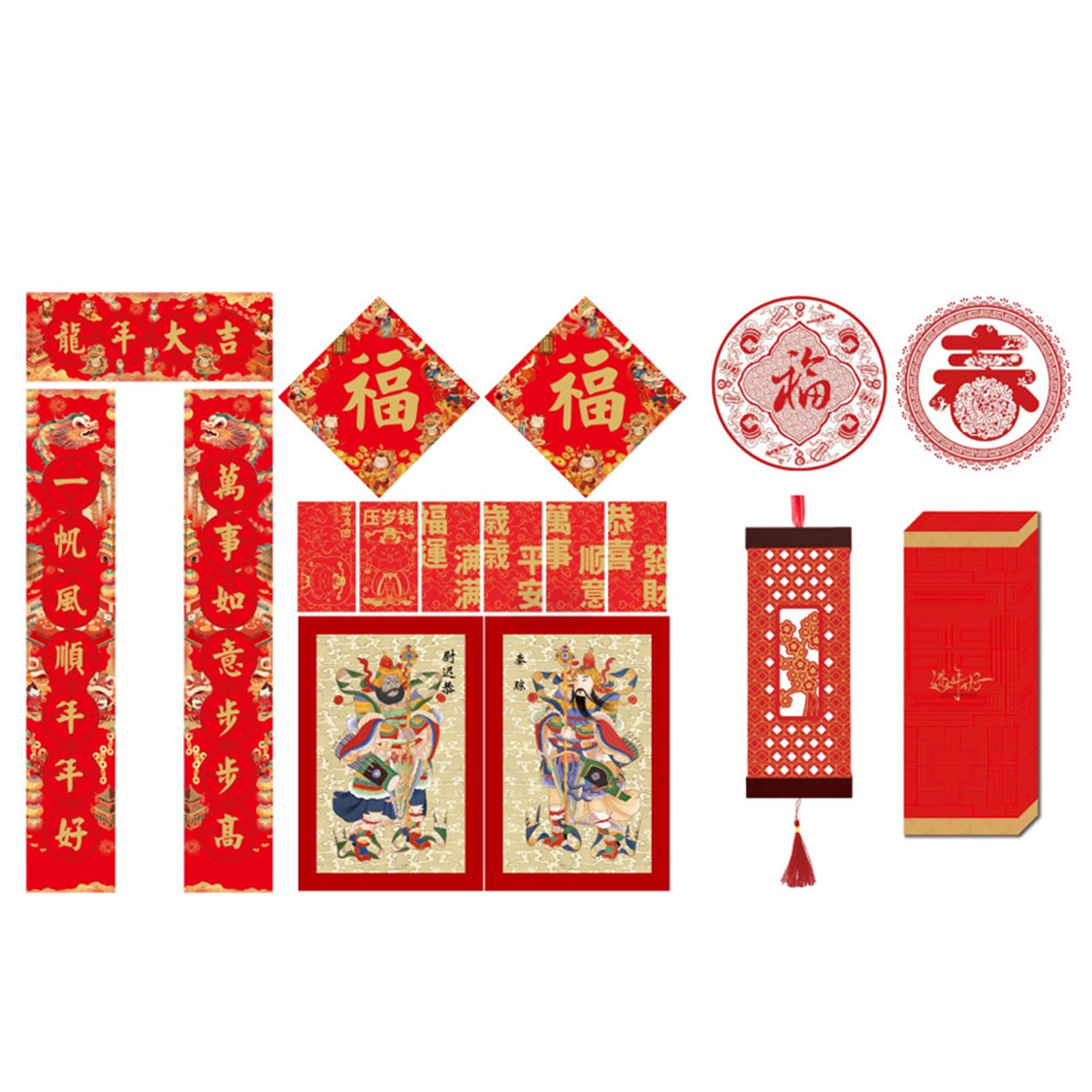 Buxuaaaa B Uxuaaaa Dragon Year Couplets Set For 2024 Celebrate The New Year In The New Spirit Red Envelopes Party Supplies