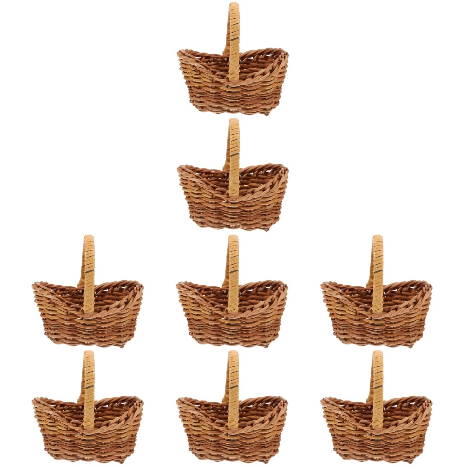 Mini paniers tressés miniatures en rotin pour contenants à dragées originaux