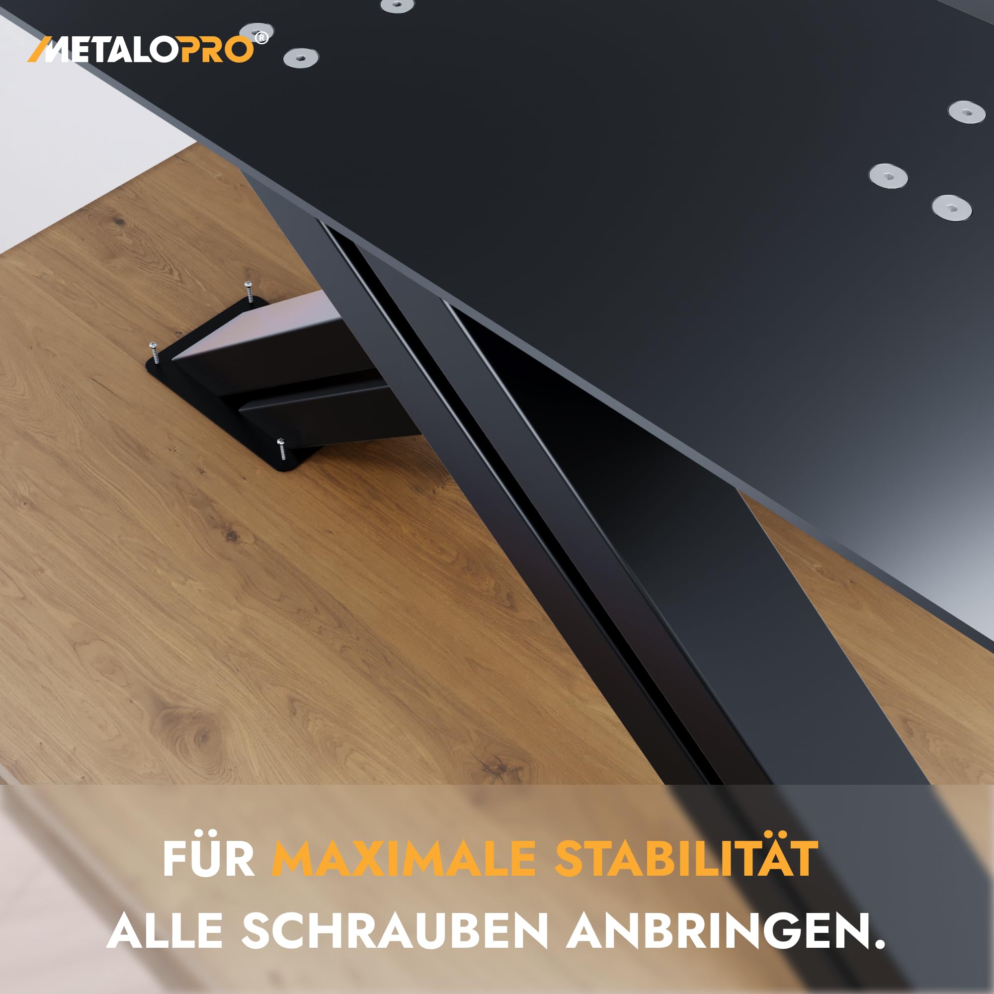 MetaloPro Tischgestell Acamar 180x80cm - Industrielles Spinnenbein Design