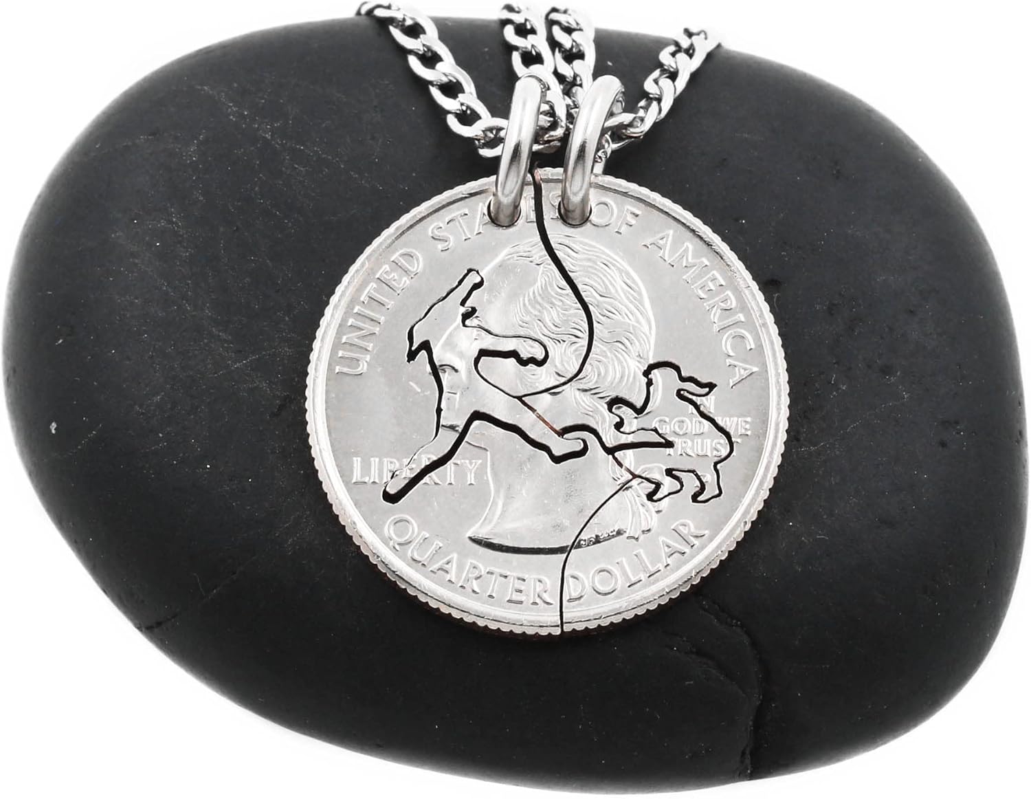 Girl's Softball Necklaces, Pitcher and Catcher, Softball Buddies and Best Friends Necklaces, BFF Sports Jewelry Gifts, Hand Cut Coin, By NameCoins