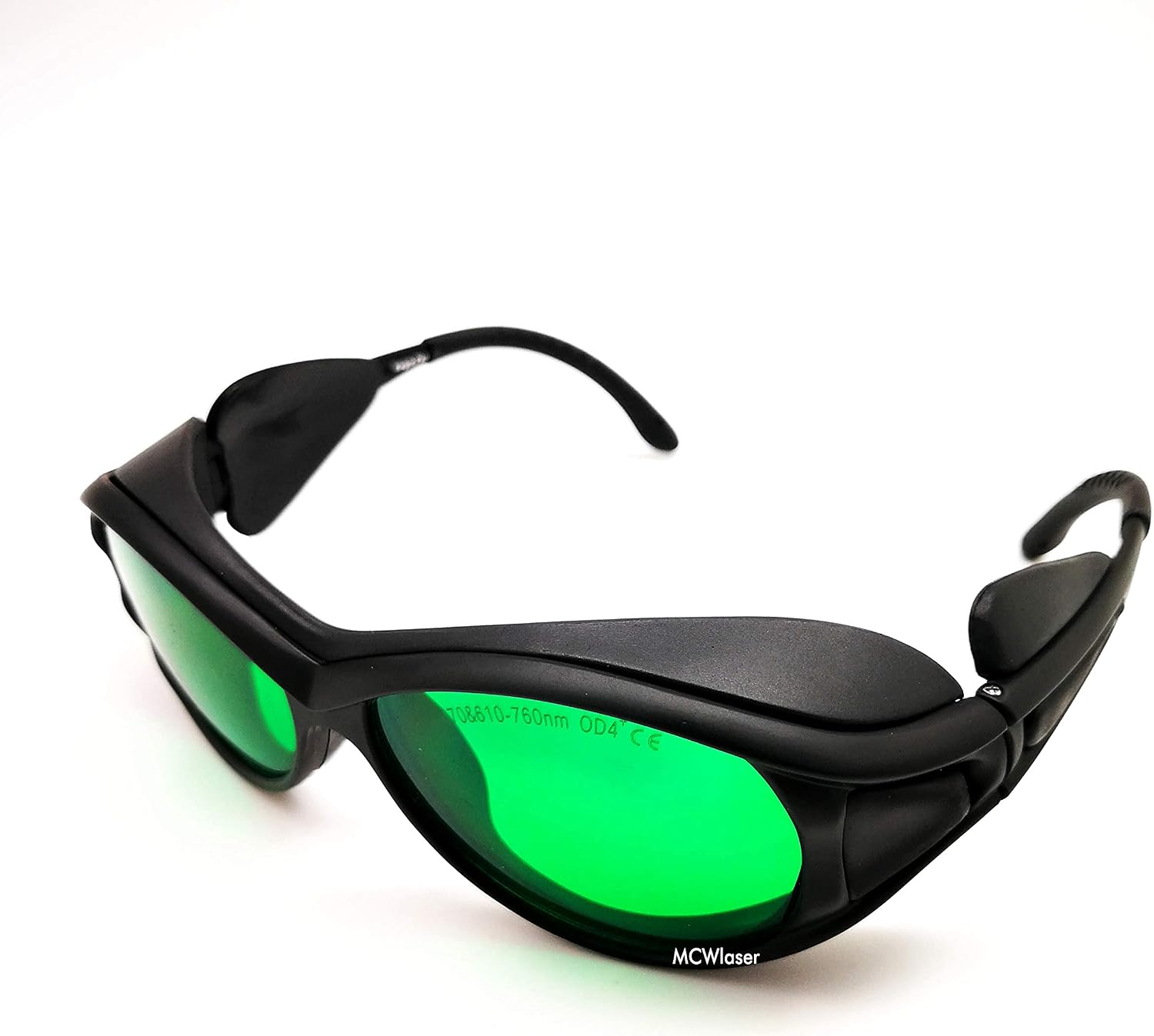 MCWlaser laser safety glasses 190-470nm & 610-760nm for UV Light, Blue, Ruby Red, Green, Picosecond Laser 405nm, 445nm, 450nm, 635nm, 650nm, 694nm, 755nm Style 2