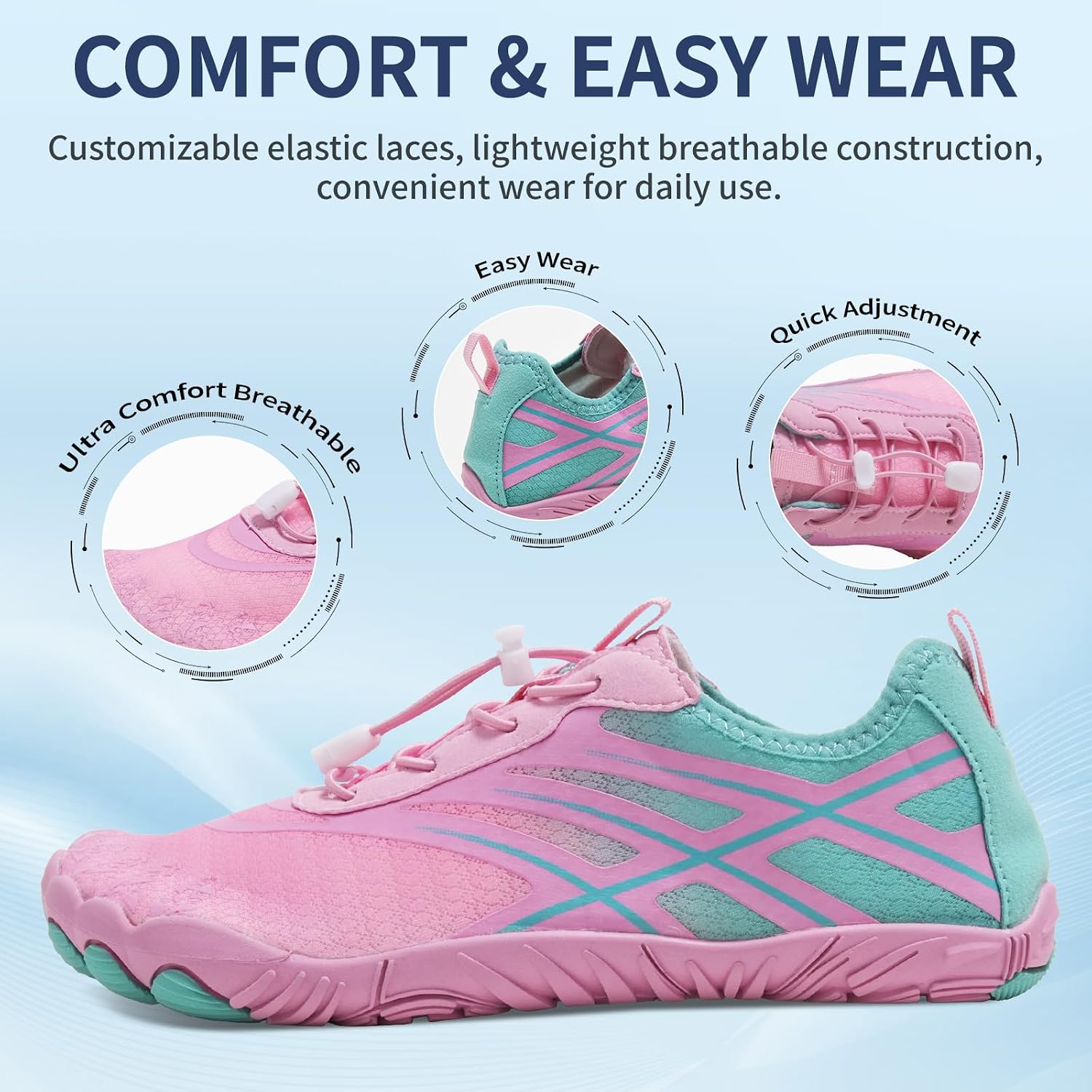 Water Shoes for Women, Wide Toe Box Shoes, Women Beach Shoes, Women Grounding Shoes Zero Drop Quick Dry Comfortable Womens Barefoot Shoes Yoga Hiking Gym