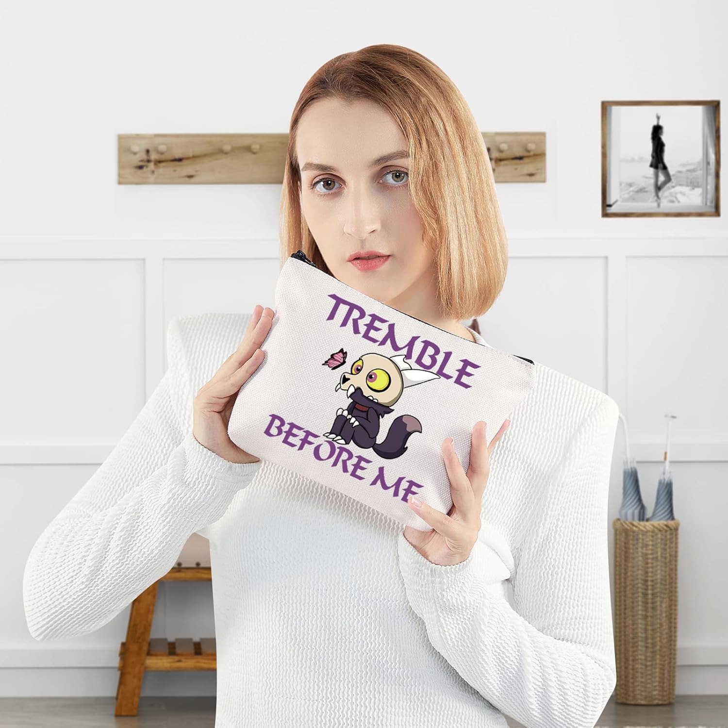 WZMPA Owl Lover Cosmetic Bag Owl Fans Gifts Tremble Before Me King Makeup Zipper Pouch Bag For Movie Fans (Before Me) - Image 6