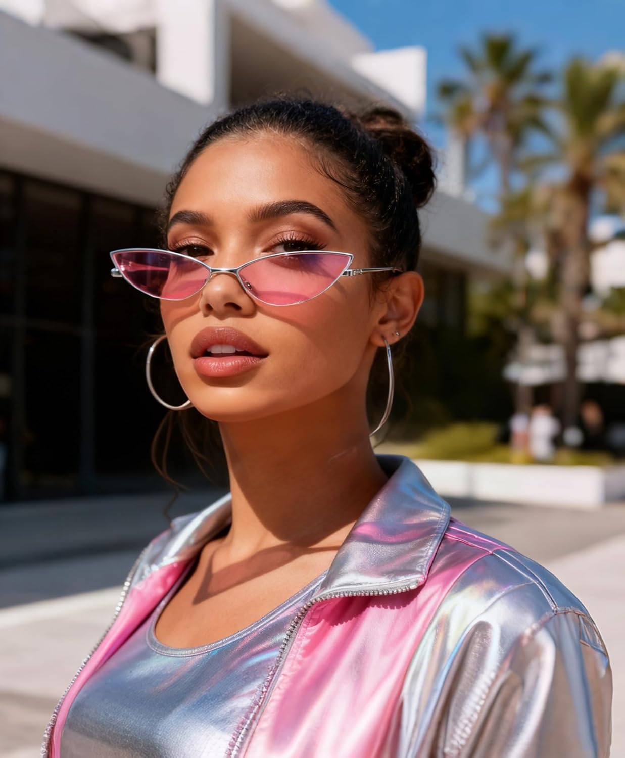 FEISEDY Fashion Designer Sunglasses Retro Small Petals Shape Arc Temple Design B2298 - Image 3