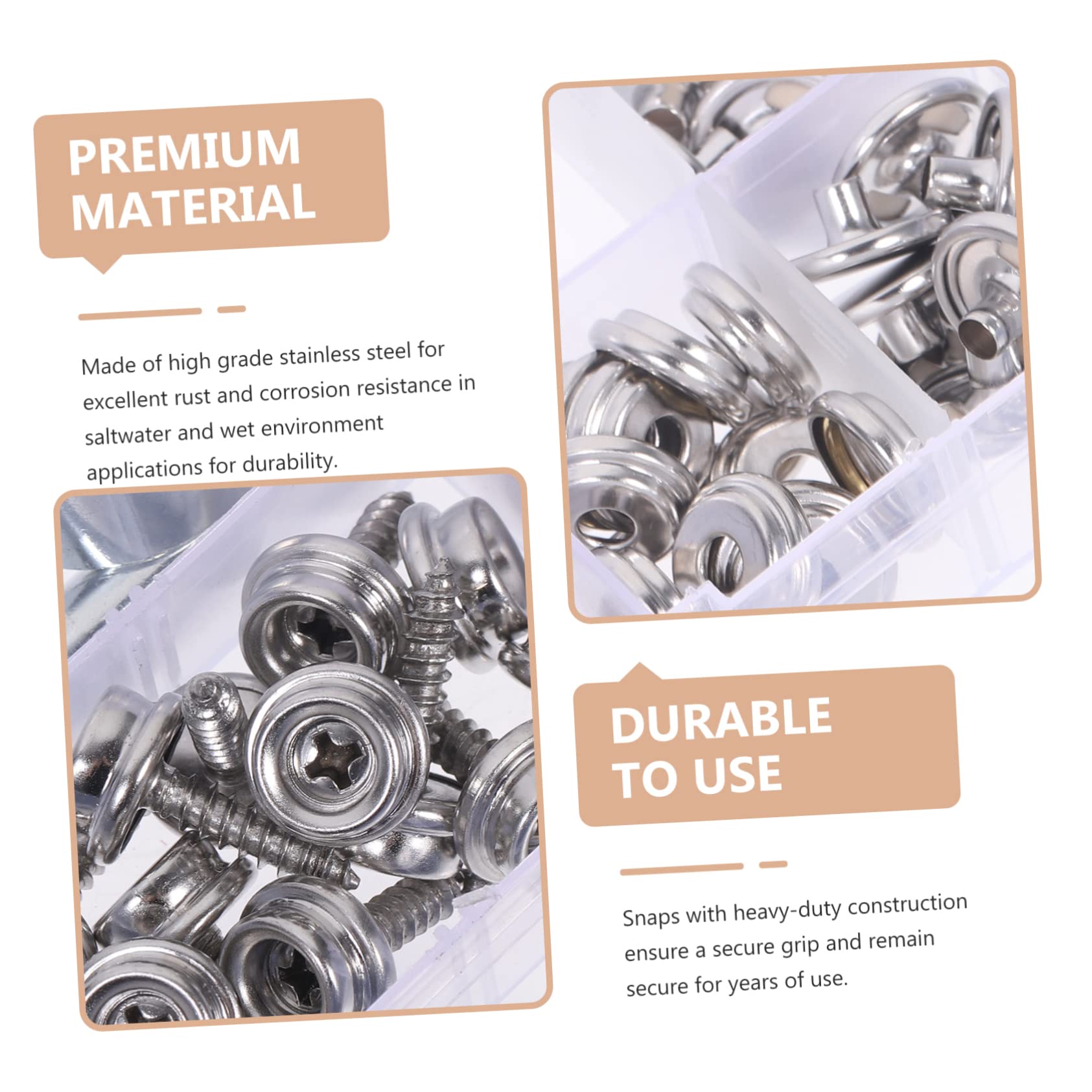 ibasenice 1Set Snap Button Kit for DIY Projects of Heavy Duty Snaps with Installation Tools Storage Box for Boat Covers Canvas Crafts