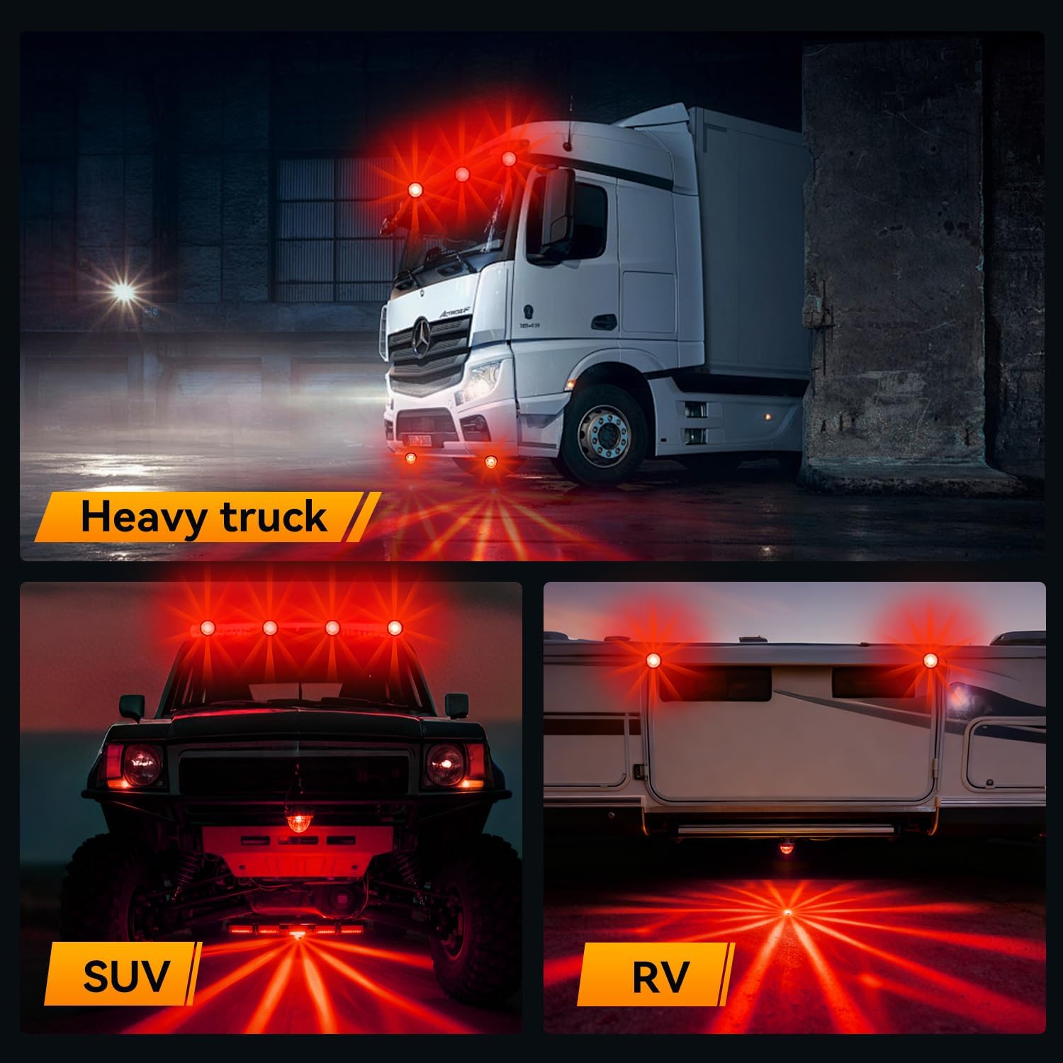 10W Watermelon Lights, LED Strobe Lights for Trucks Red PC Cabs