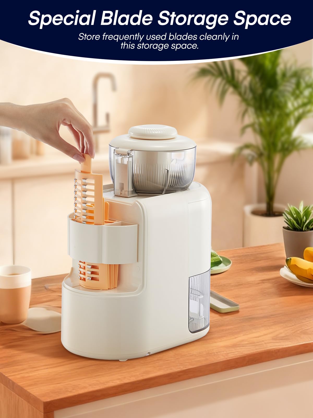 FOHERE Grattugia Elettrica Multifunzionale, 6 Lame, 50W, Contenitore 1,8L, Tritatutto per Verdure, Formaggio, Cipolle, Carote, Cetrioli, Bianco