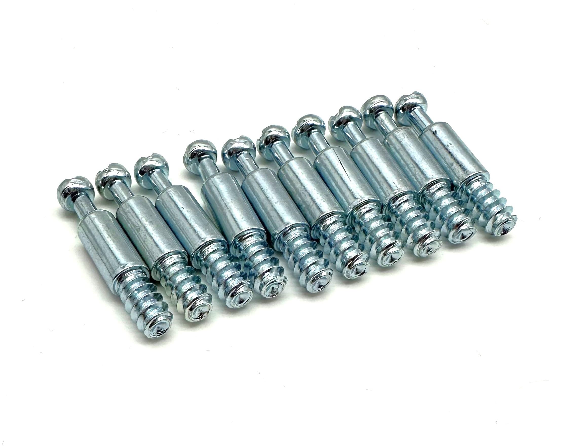 Jones Diy Silver 10Pcs 24Mm Dowel Screws For Cam Lock | Flat Pack Furniture Fixing Screw For Locking Cam Ikea