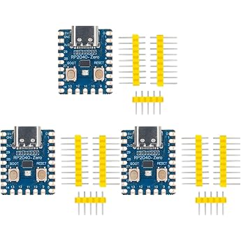 3 &times; RP2040-Zero Microcontroller Development Board with Unsoldered Pins | Based on the Raspberry Pi 2040 Dual-Core ARM Cortex 