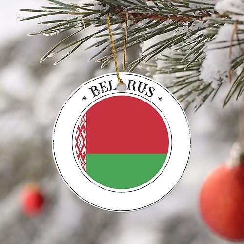 Vista 7 de Bandera de Costa Rica, adorno de Navidad con bandera nacional, adorno redondo de cerámica para decoración del árbol de Navidad, recuerdo de Navidad