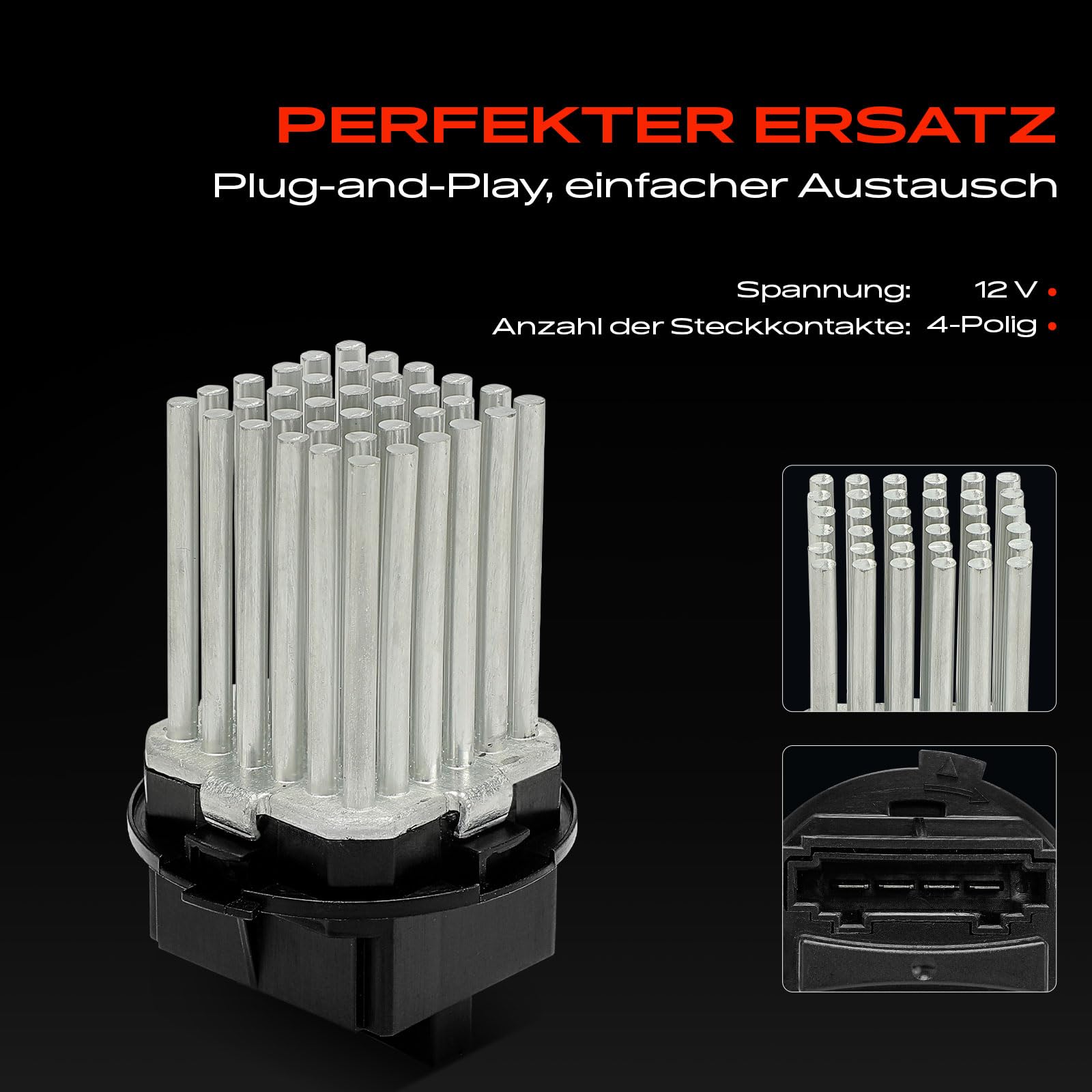 Frankberg 1x Gebläseregler 4-Polig Kompatibel mit M.i.n.i R56 307 3A/C 407 6D 911 991 307 Break 3E 307 CC 3B 307 SW 3H 407 SW 6D 6E 911 Cabriolet 991 911 Replace# 64116949645