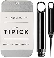 Vista 1 de DAILYCARRYCO. Soporte para palillos de dientes de titanio TiPick - Portátil de metal para viajes - Palillo mondadientes reutilizable EDC micro