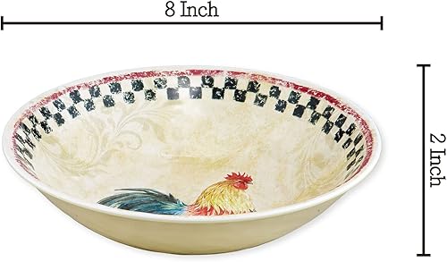 Miniatura 3 de UP ware - Juego de 6 cuencos redondos de melamina sin BPA aptos para lavavajillas, cuencos de cocina para pasta, arroz, sopa y ensalada, cuencos de