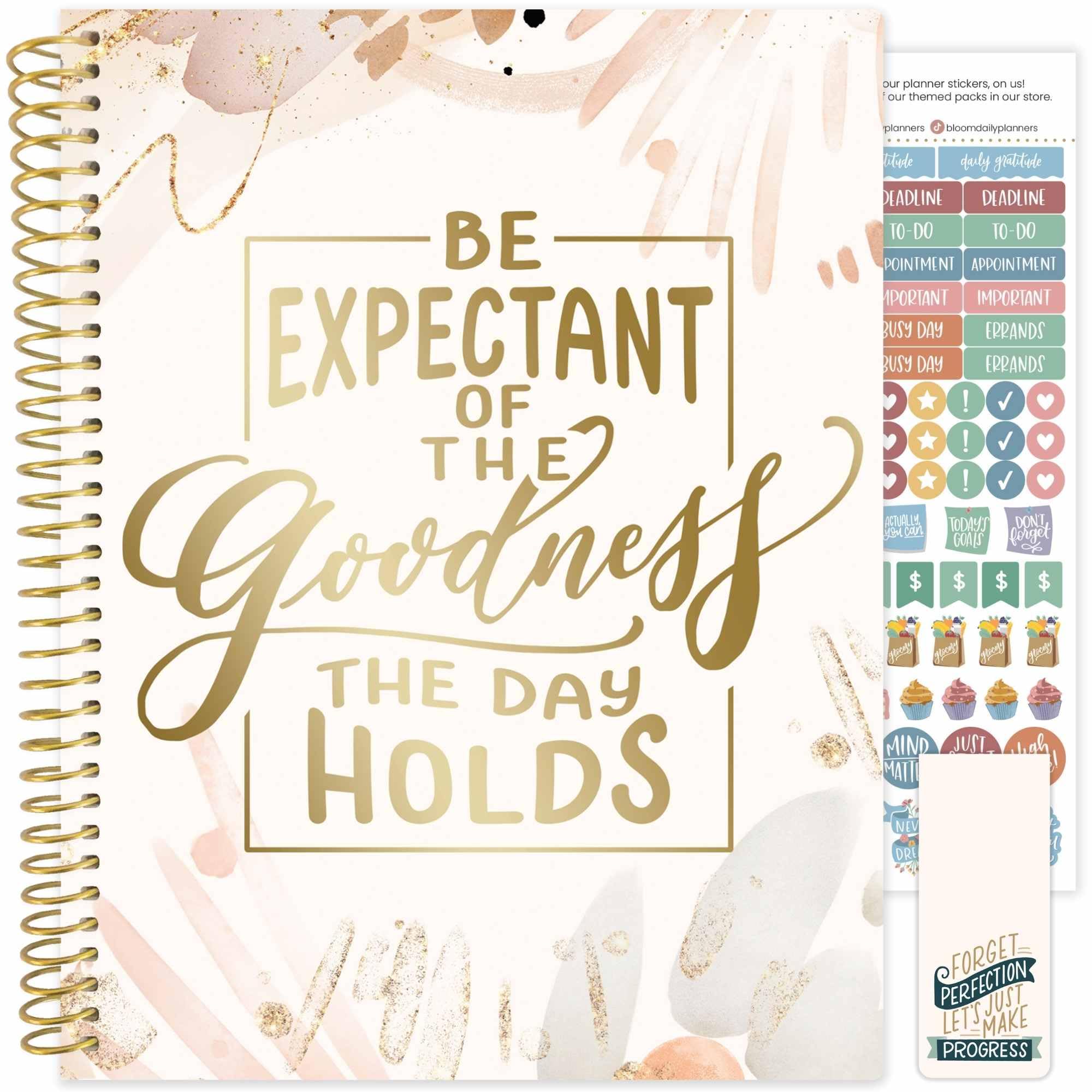 bloom daily planners 2025 (8.5" x 11") Calendar Year Day Planner (January 2025 - December 2025) - Weekly/Monthly Dated Agenda Organizer with Stickers & Tabs - Moments of Grace
