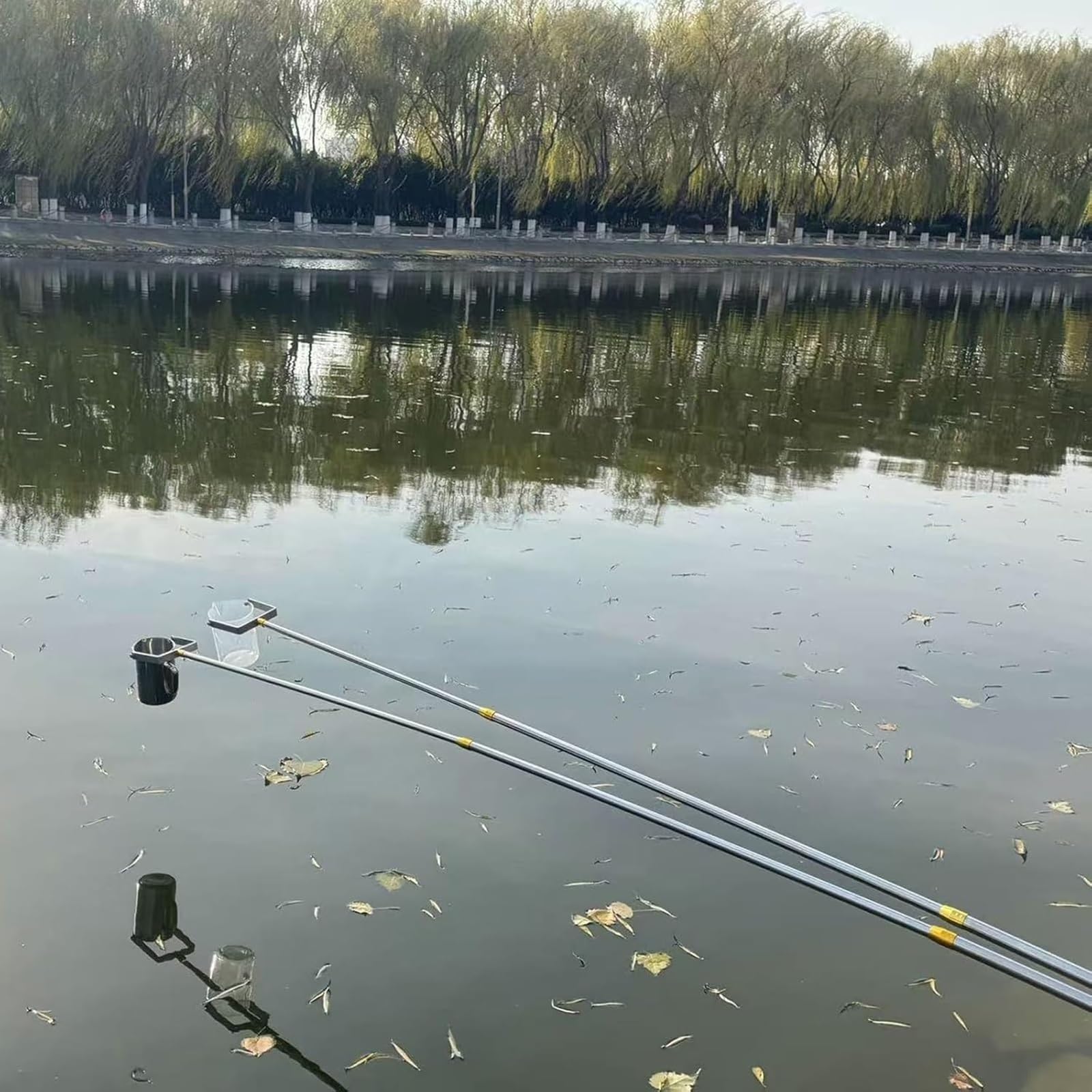 Genérico Pértiga telescópica extralarga para la Toma de muestras de Agua, Kit de muestreo de Agua de 61-150 cm con Vaso de precipitados Graduado de 1000 ml y Vasos para Lagos, Aguas residuales y anál
