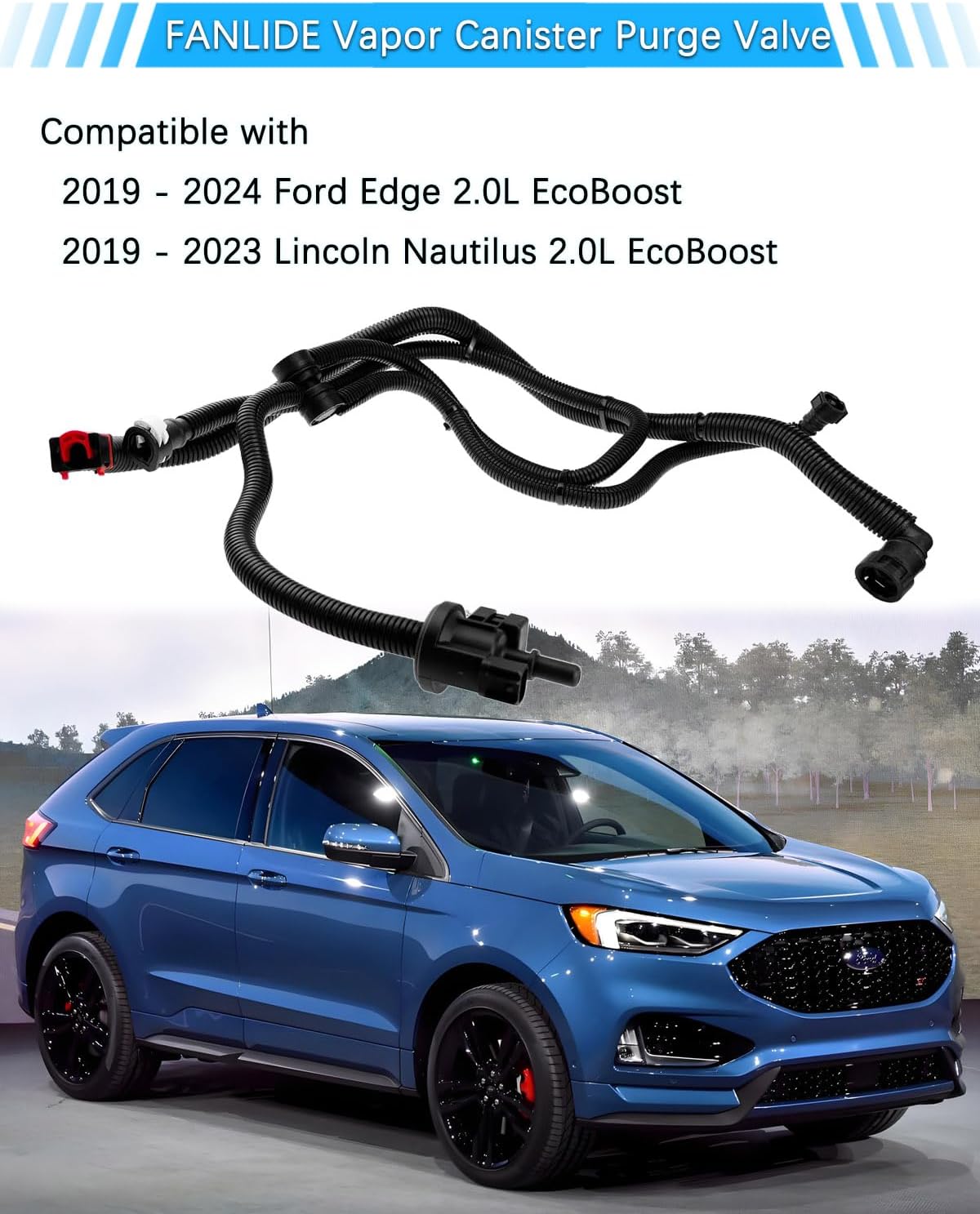 Vapor Canister Purge Valve K2GZ9D289A K2G39D289AE K2G39D289AD CP317, Compatible with 2019 2020 2021 2022 2023 2024 Ford Edge