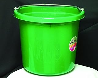 Fortiflex Flat Back Feed Bucket for Dogs/Cats and Small Animals, 24-Quart, Green