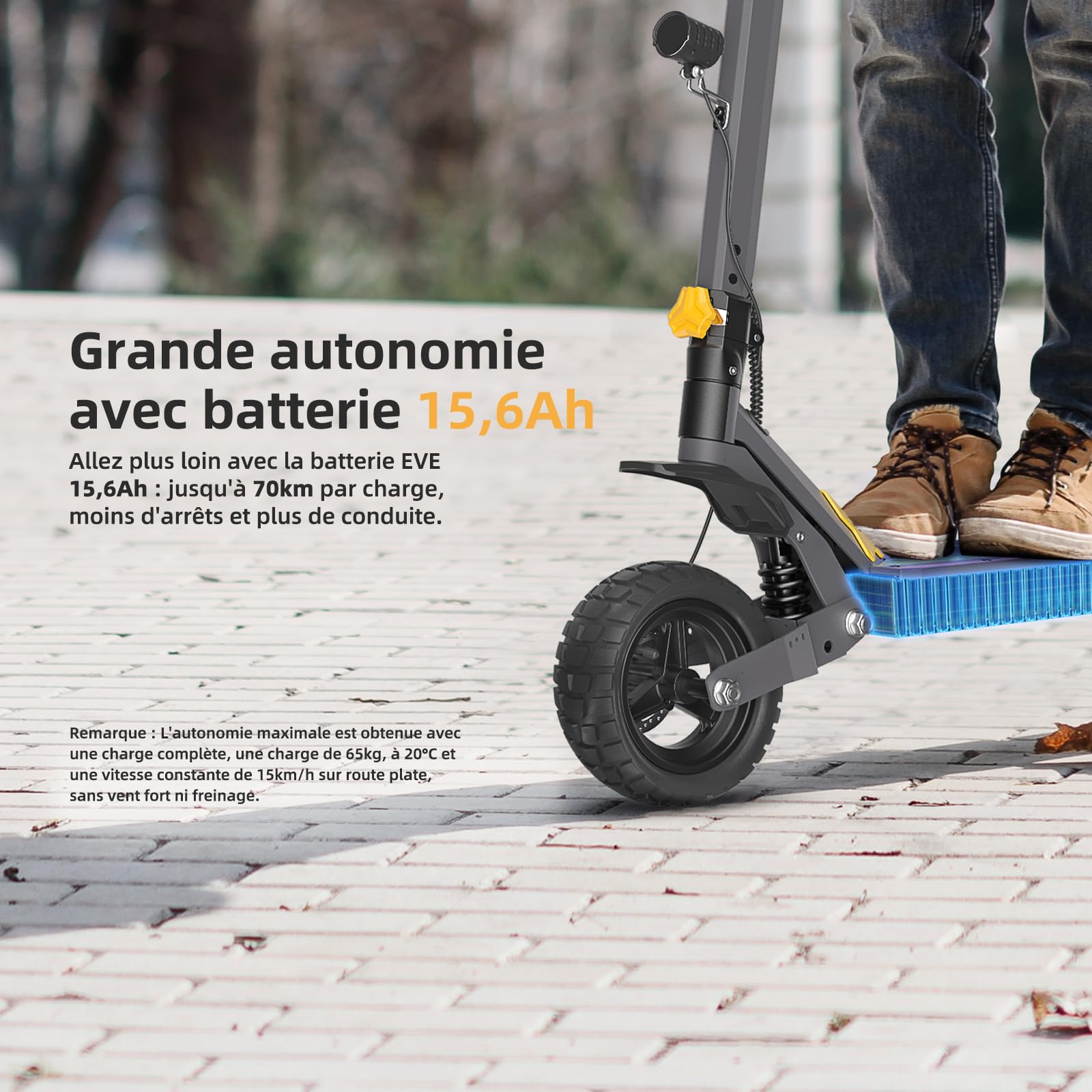Trottinette électrique Ausom L1, Batterie 48V 15.6Ah, Moteur Puissant 800W, Trottinette électrique Pliable pour Adulte