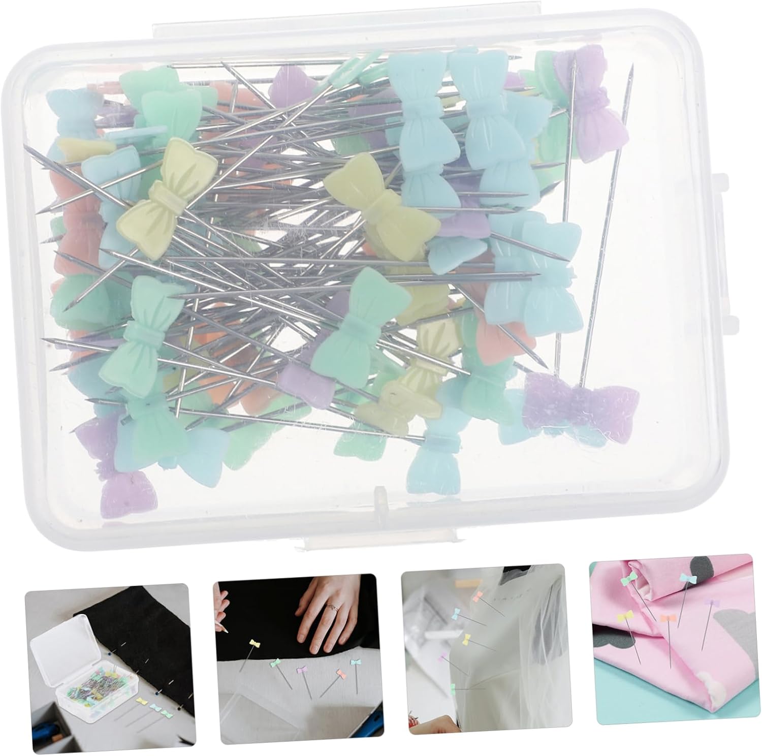 Angoily 100pcs Unique Sewing Head Pin Bulk Straight Pins for Quilting Decorative for Clothing