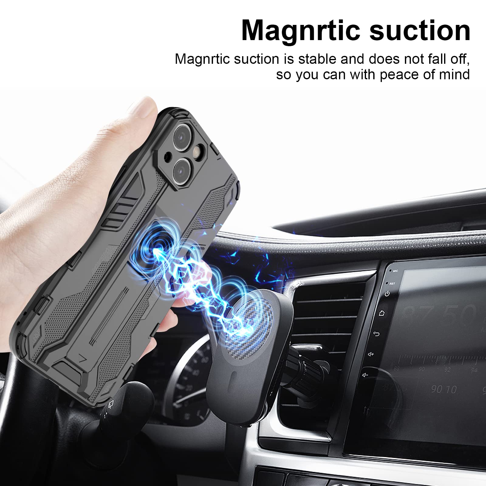 Funda para Xiaomi Redmi Note 15 Pro 5G, Carcasa Antigolpes con Soporte anular metálico, Case Protectora de Grado Militar, Azul — view 836