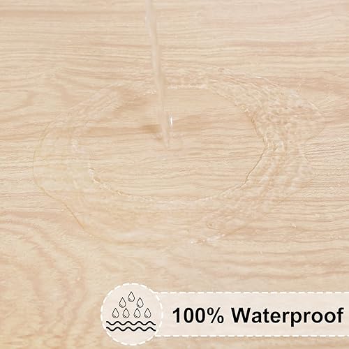 Miniatura 3 de misaya Mantel redondo ajustable con borde elástico, 100 % impermeable, de plástico, respaldo de franela de vinilo, para mesas redondas de 36 a 44