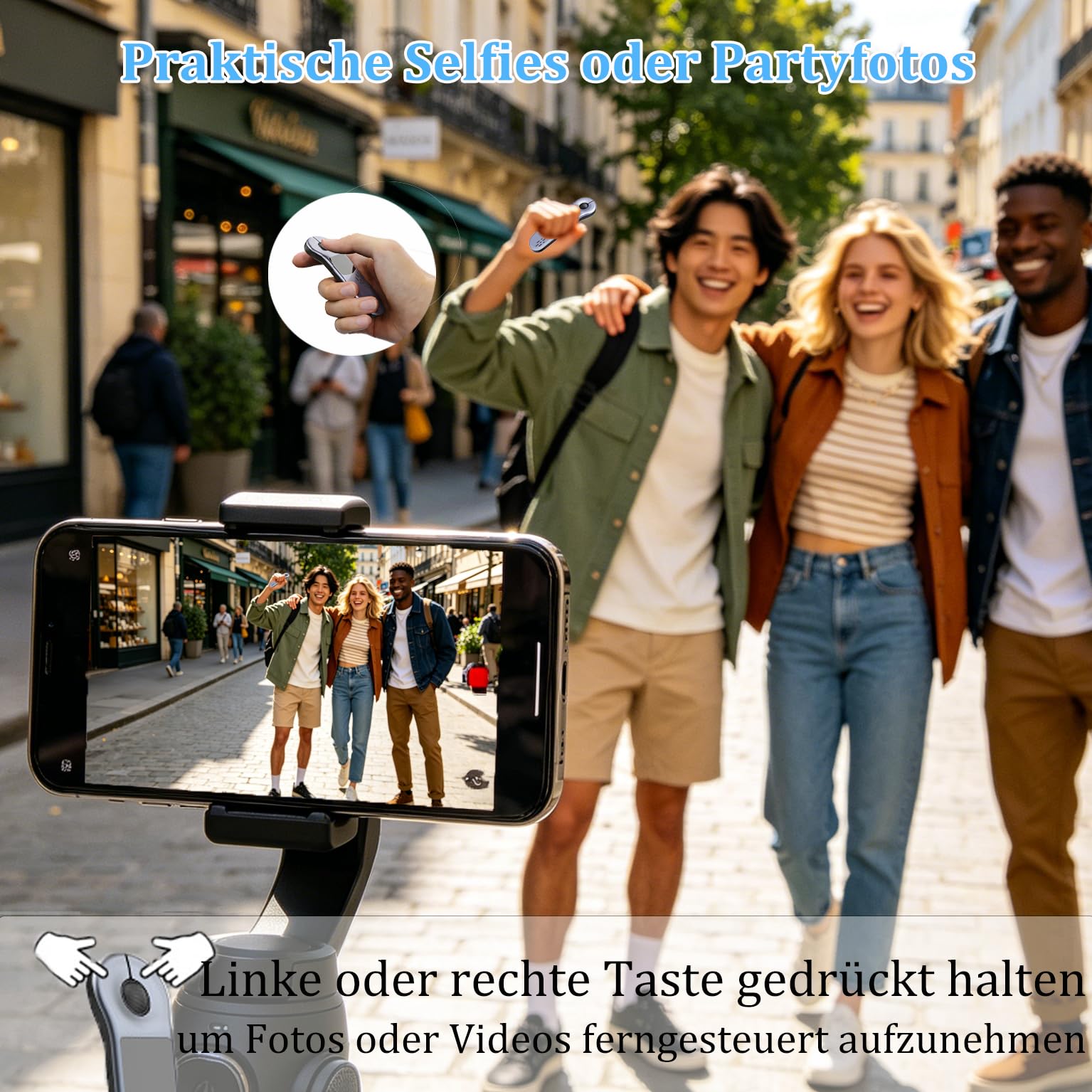 Air-Laser-Maus mit Touchpad, Kabellose Bluetooth Wiederaufladbare Fernbedienung für TikTok Kurzvideo,PPT-Präsentation,E-Book Seitenwender,Kamera-Auslöser,für Telefon Tablet PC Laptop Computer-Grau