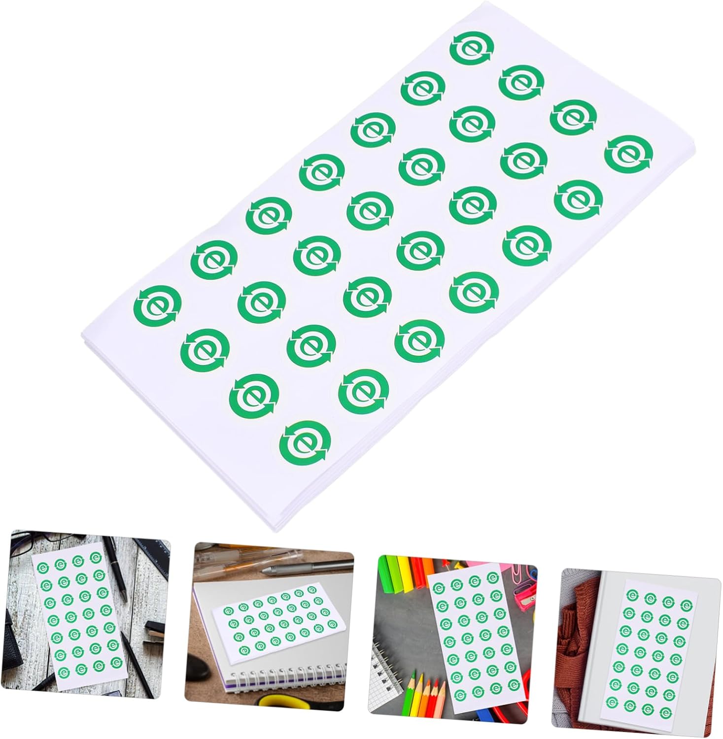 TEHAUX 500pcs Reusable Recycling Stickers Adhesive Labels for Containers Electronic Sorting Paper Organize Your Space