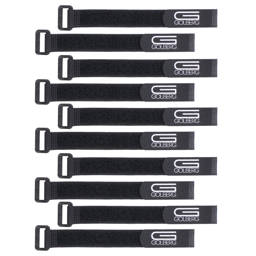 GOLBERG Paracord Fasteners - Single, 5-Pack, 10-Pack - Black & White - 9.25 Inch x 3/4 Inch- Premium Fastener for securing Your 550 Paracord, Parachute Rope, Bundle Wires and Cables