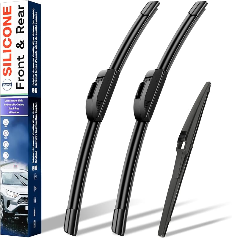 Palhetas de limpador de para-brisa de silicone JARHOT para Hyundai Tucson 2022–2024 – Kit com 3 peças