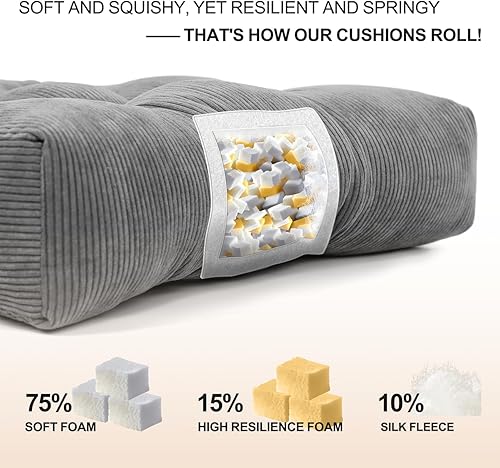 Miniatura 5 de Solo cojín para silla mecedora, copetudo, antideslizante, cómodo, para interiores con lazos, almohadillas para silla mecedora a rayas